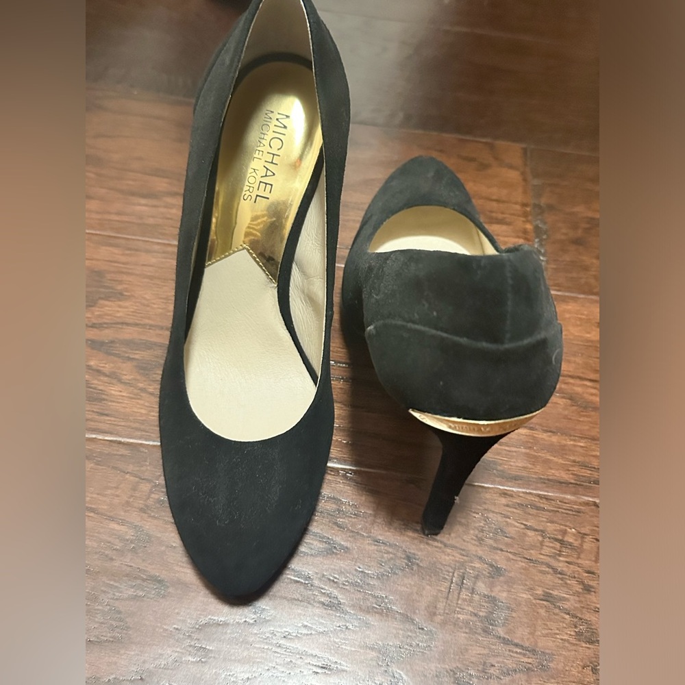 Michael Kors black suede heels. Used 3 times.